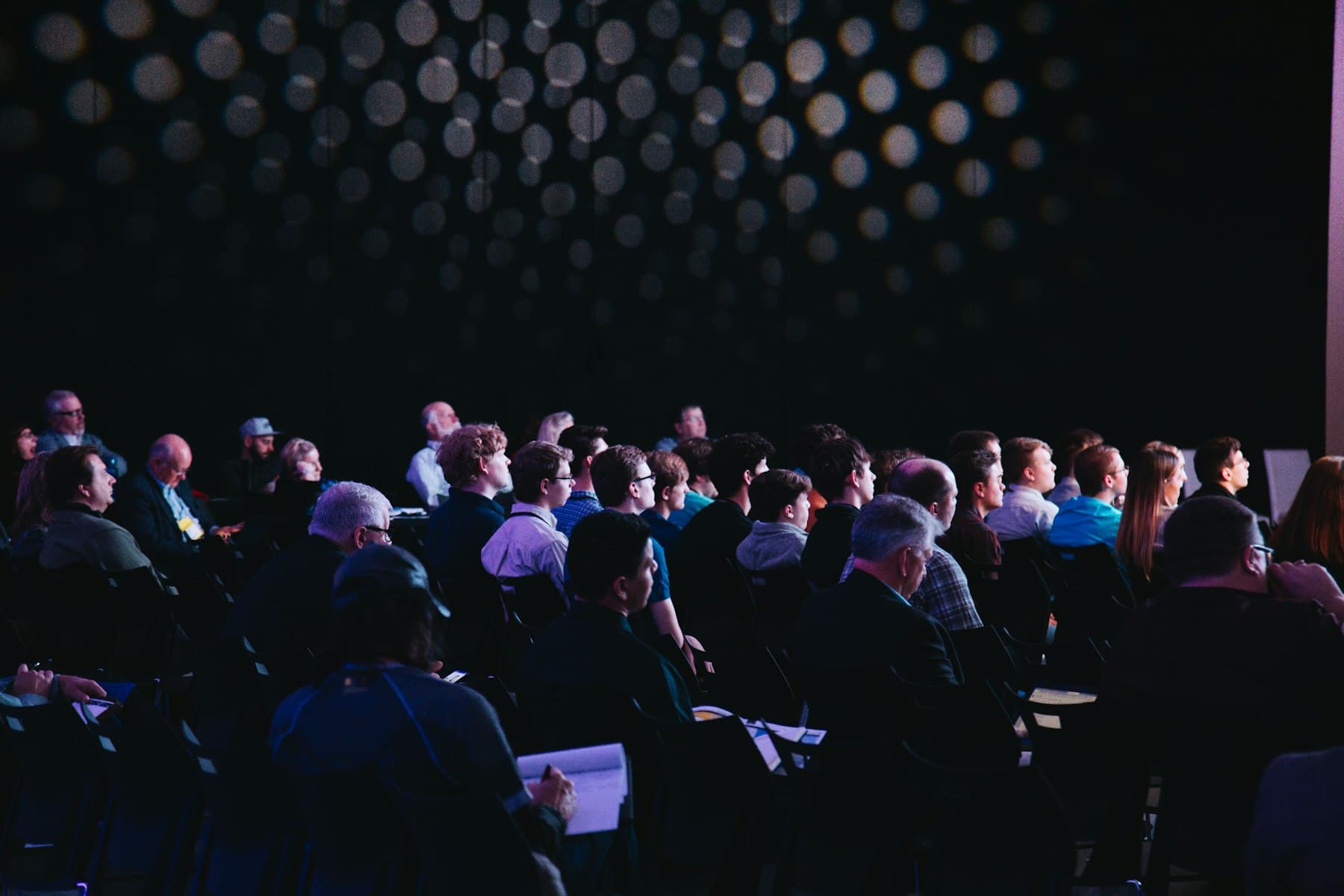 Conference event atmosphere for corporate draping